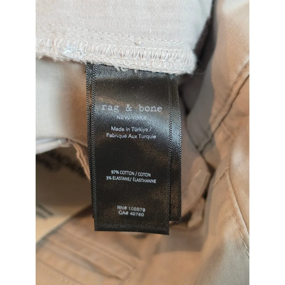 Rag & Bone Mens Standard Chino Natural Gray Cotton Sateen Pants 33 NWT